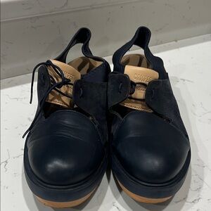 Camper Men's Dark Blue Leather Oxfords